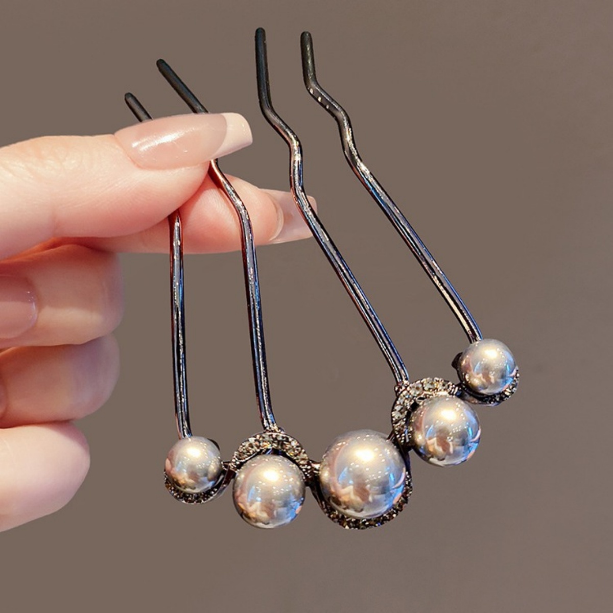 แฟชั่นโลหะ U-รูปผมผู้หญิง Elegant Simple Pearl ผมคลิป Pins Hairpin Headwear อุปกรณ์เสริมผมของขวัญ