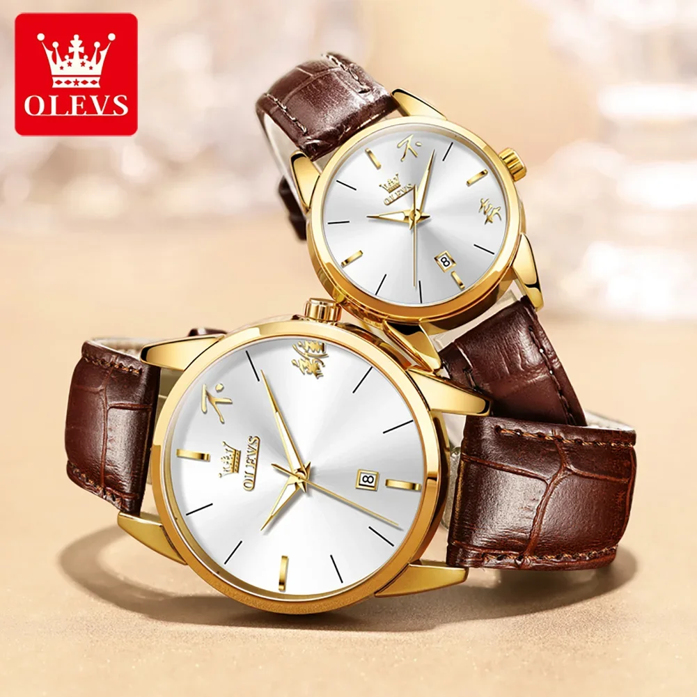 Reloj de pulsera de cuarzo para hombre y mujer, cronógrafo con correa de cuero, pantalla China Simple, resistente al agua, luminoso, a la moda