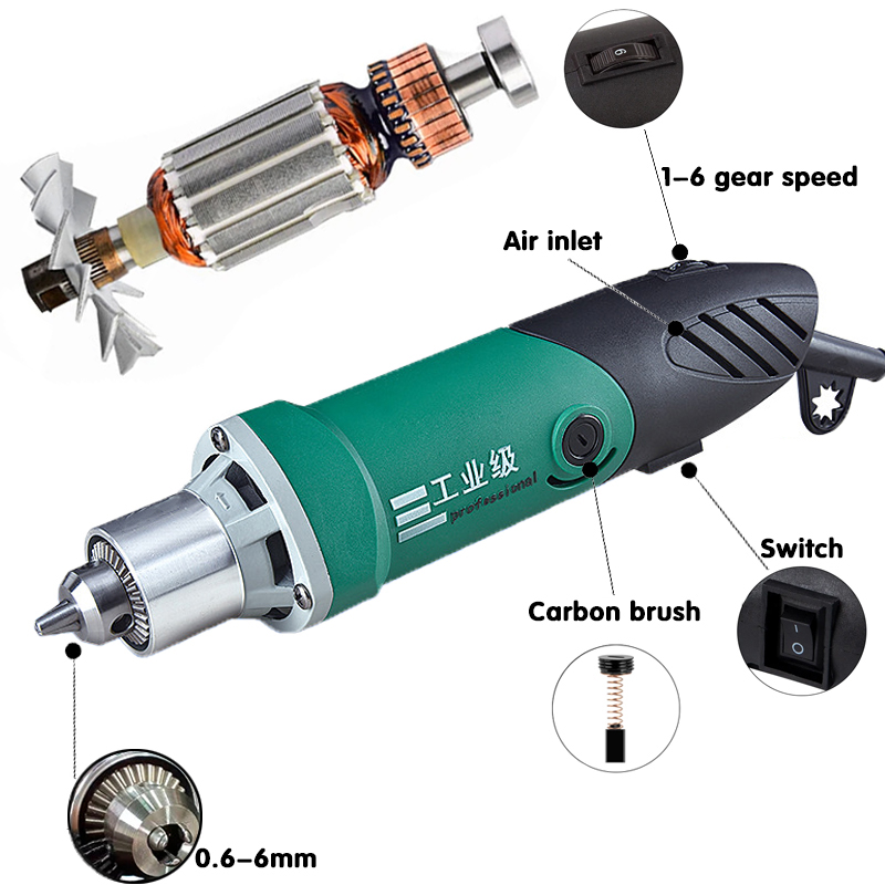 Dremel 260W/480W Taladro eléctrico de alta potencia Herramienta rotativa de grabado Eje flexible Velocidad variable 6 posiciones Pulido