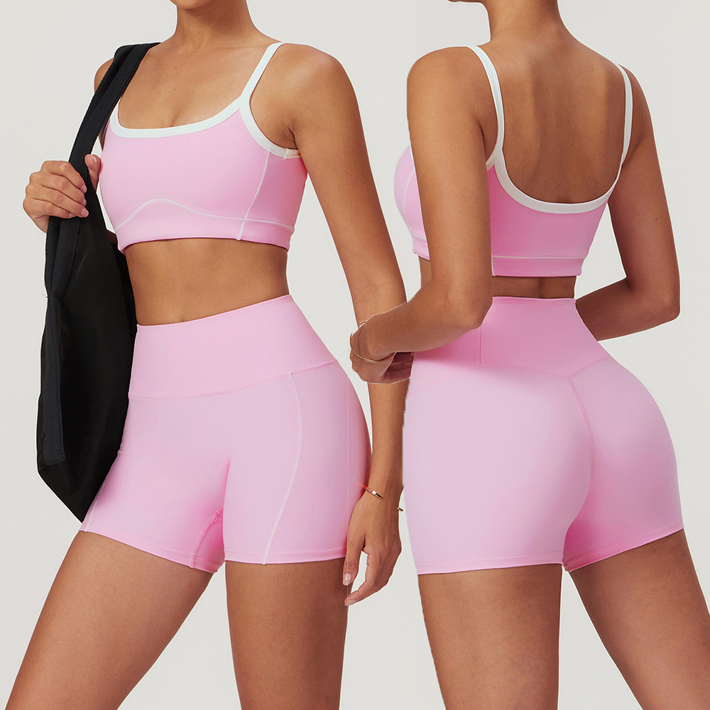 Conjunto de yoga para mujer, sujetador deportivo, mallas de entrenamiento para gimnasio, pantalones acampanados de cintura alta y anchos, pantalones cortos deportivos para fitness, traje de ropa deportiva