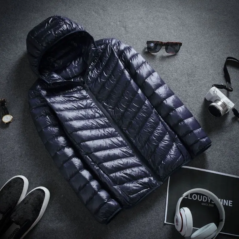 Chaqueta de plumón ultraligera con capucha para hombre, abrigo corto de algodón, ropa cálida, moda de invierno, novedad de 2022