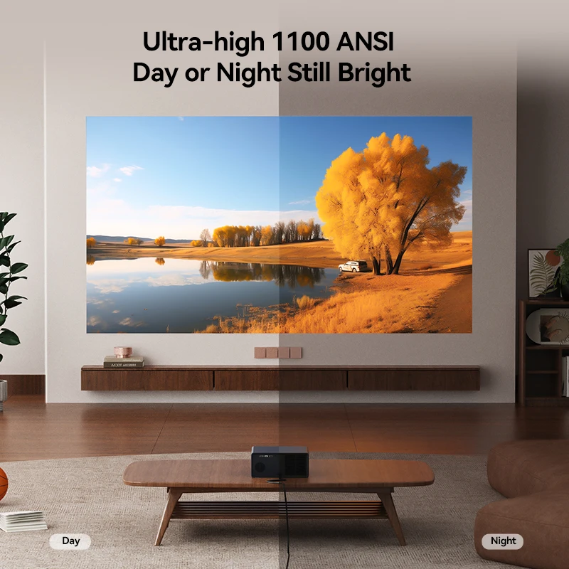 Proyector Wanbo X5 Pro Full HD 1080P Proyector compatible con 4K 1100 ANSI Android 11,0 hogar Google Widevine L1 y asistente