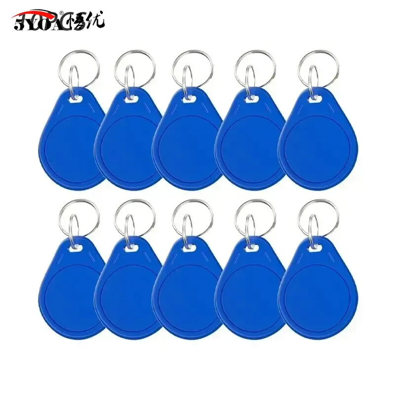 5YOA 10 Uds 13,56 Mhz RFID UID Token copia Keykobs gestión de asistencia cambiable clon llavero para Mif 1k S50 insignia grabable