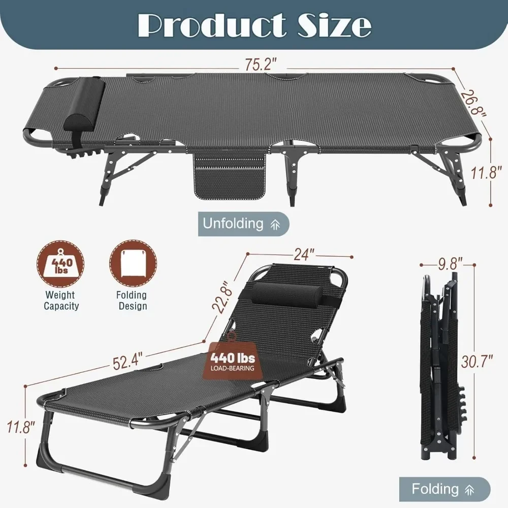 Folding Bed with Mattress, Cot Size Foldable Guest Beds, Hideaway Cot for Adults, Portable Fold up Bed with Adjustable Positions