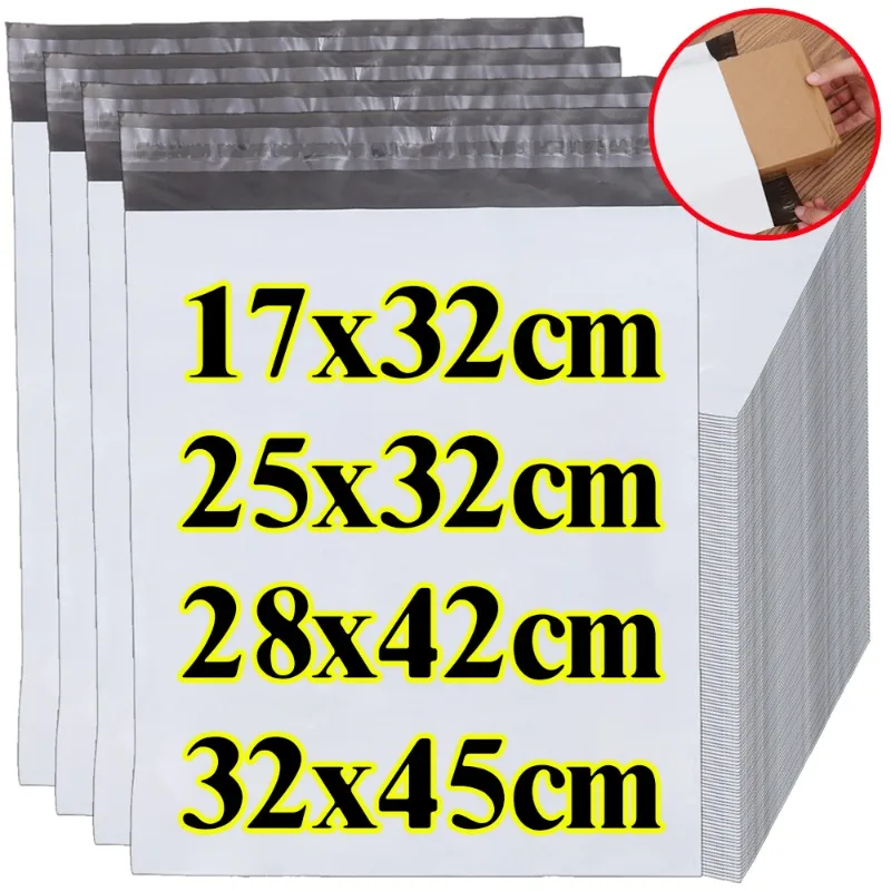 10-50/pacote branco saco expresso correio envelope sacos de armazenamento saco de correio sacos de correio auto adesivo selo plástico packagin