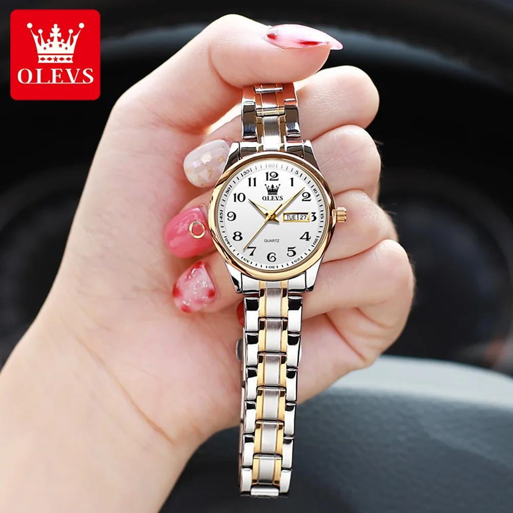 OLEVS 5567 reloj de mujer Original de marca de lujo de acero inoxidable resistente al agua reloj de cuarzo para mujer elegante fecha Zhou relojes de mujer