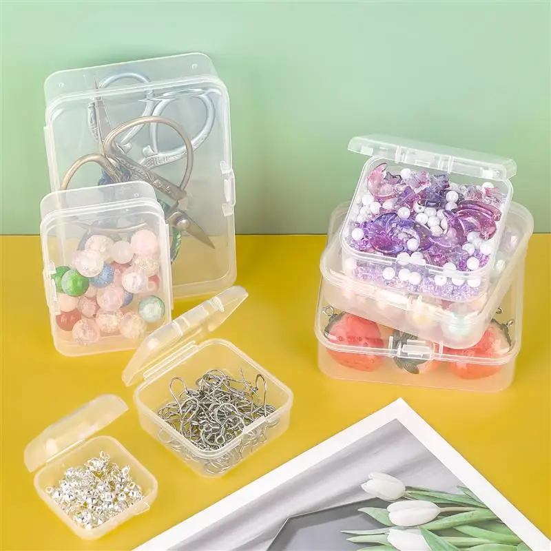 10 stücke Kunststoff Box Rechteckige Box Transluzente Box Verpackung Box Lagerung Box Staubdicht Solide Starke Schmuck Lagerung Fall Container