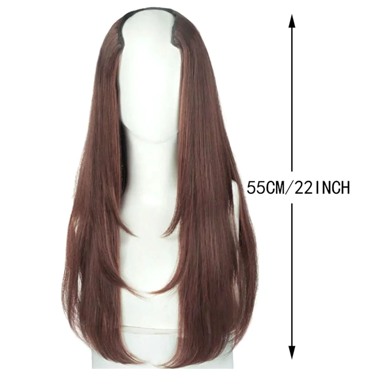 A71P 다크 브라운 합성 여성 스타일링 긴 머리 엑스트라 롱 헤어 합성 가발 레이어드 확장 머리카락 증가