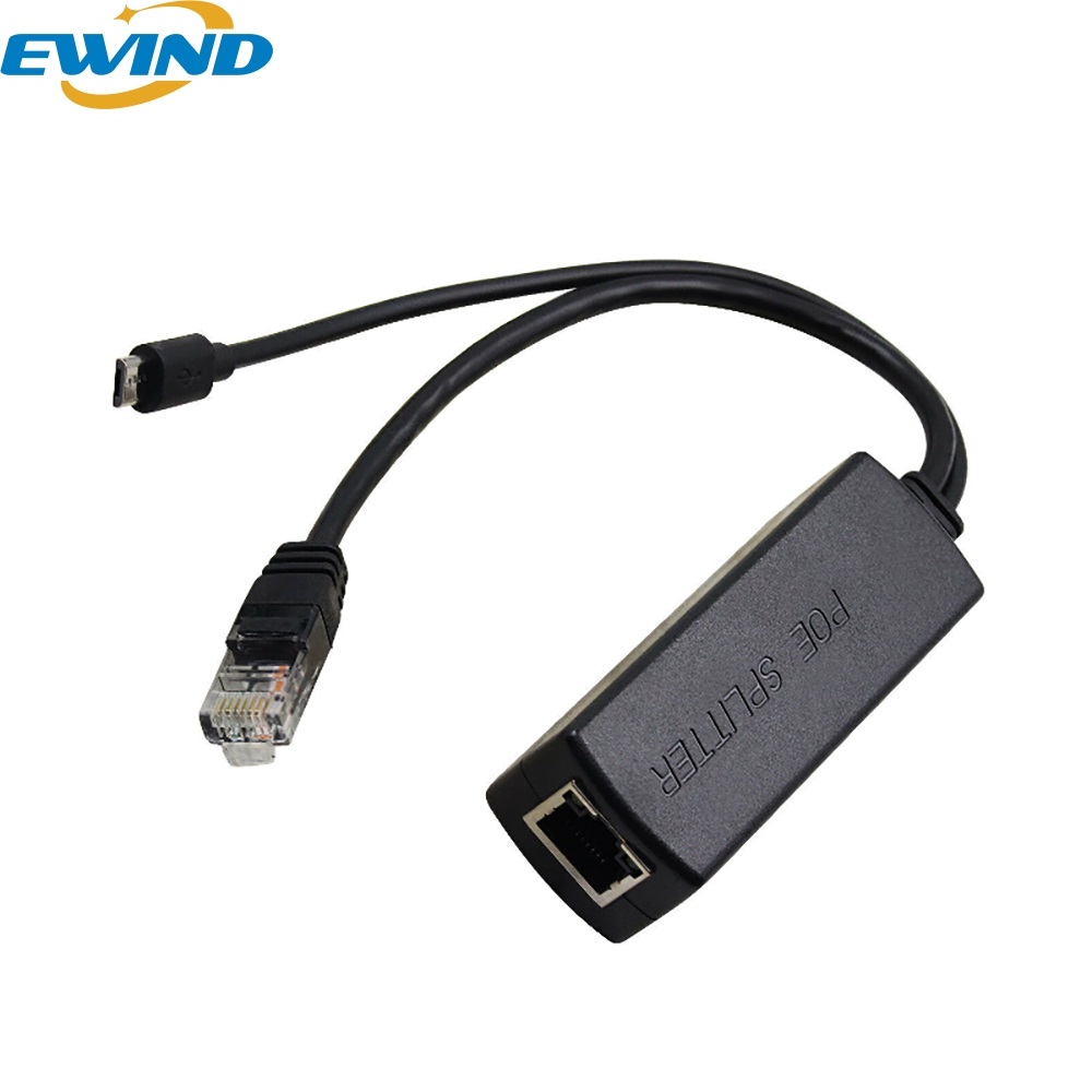 Ewind gigabit poe divisor 48v a 5v 12v micro usb/tipo-c/dc 10/100/1000mbps power over ethernet para cisco para huawei e câmera