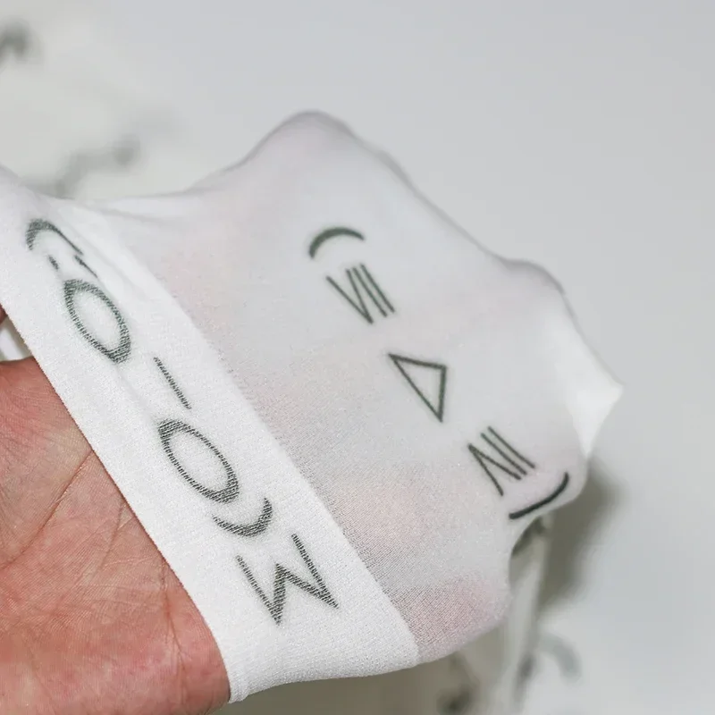 Calcetines largos con estampado de letras y grafiti blanco, medias altas hasta el muslo por encima de la rodilla, Harajuku, Y2K, Cosplay, Kawaii, expresión Kawaii
