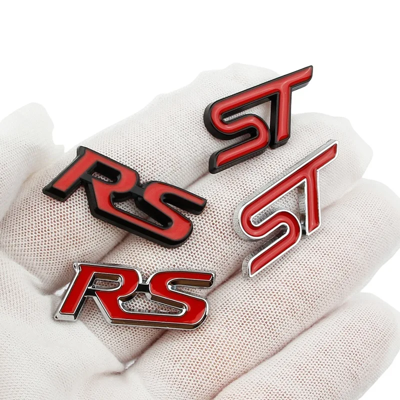 3D Metall RS Logo ST Abzeichen Aufkleber Auto Lenkrad Emblem MK2 MK3 MK5 MK4 ST Aufkleber Zubehör