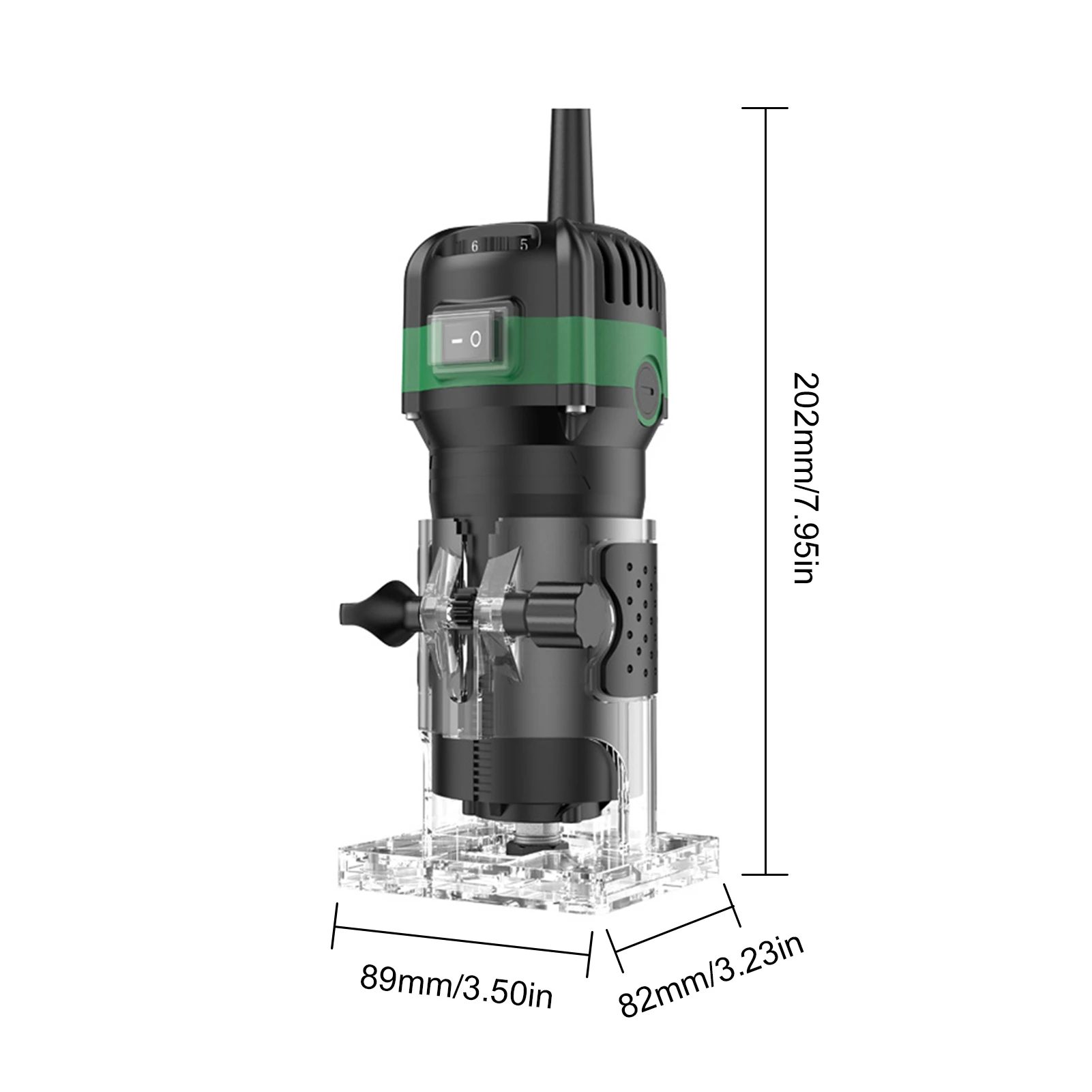 800W Compact Palm Wood Router Tool - Electric Hand Trimmer with 15Pcs 1/4in Router Bits for Woodworking Cutting