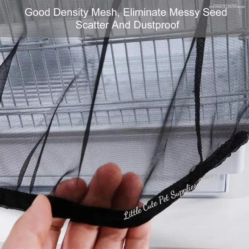 Mesh Bird Cage Cover Shell Skirt Net Easy Cleaning Catcher Guard Bird Cage Stretchy Mesh Parrot Bird Cage Net Jaula Para Pajaros