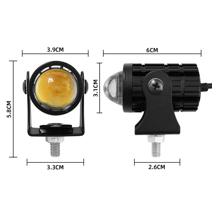Clearance_Con interruptor 2 uds Super brillante motocicleta LED exploradores faro proyector ojo de pez lente LED Moto antiniebla auxiliar Motorc