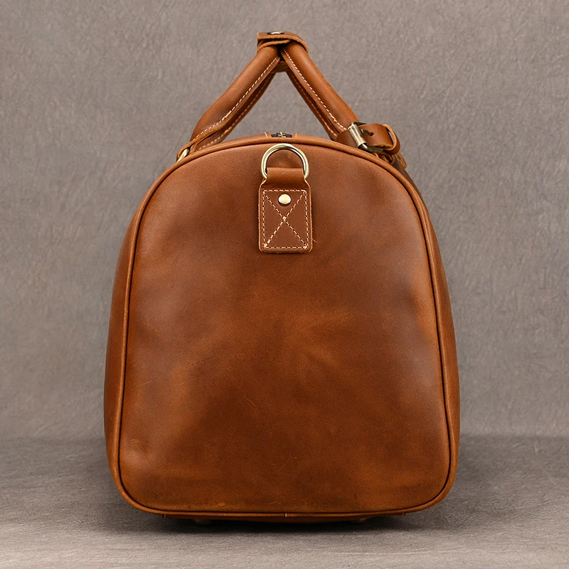 Custom Name Herren Leder Reisetasche Rindsleder Herren Weekender Taschen echte Rindsleder Handtaschen für Reisen im Freien