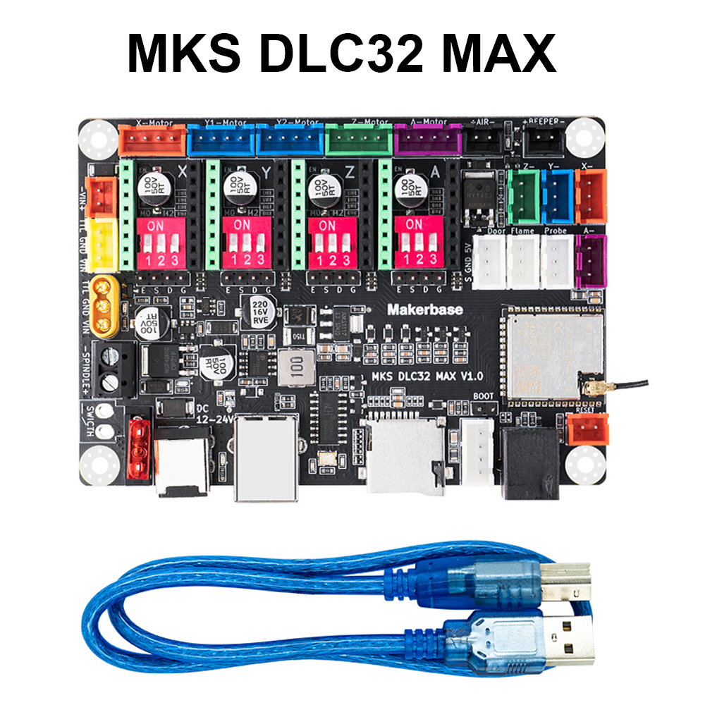 Makerbase MKS DLC32 MAX TMC2209 Плата фрезерного станка с ЧПУ Лазерный гравировальный станок 4-осевой контроллер Grbl Материнская плата лазерного гравера с ЧПУ