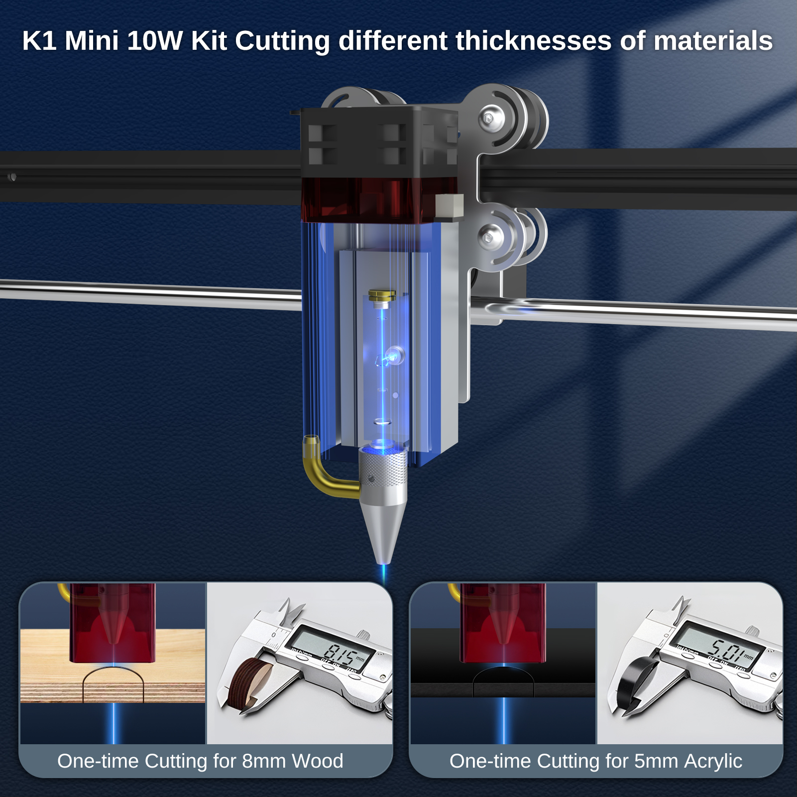 LASER TREE K1 Mini máquina de grabado láser con módulo láser de 10W cortador de grabado láser carpintería luz azul cabezal láser TTL