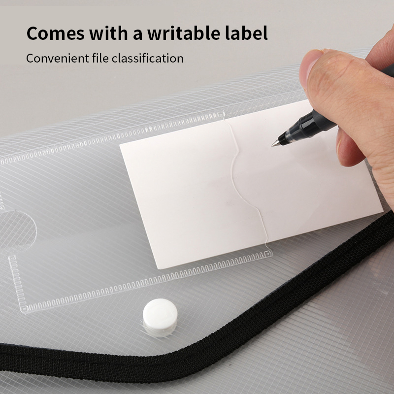 Waterdichte bestand met grote capaciteit Transparante A4-map Druk op de knop Plastic gegevensdocumententas Zakopslag Kantoorbenodigdheden