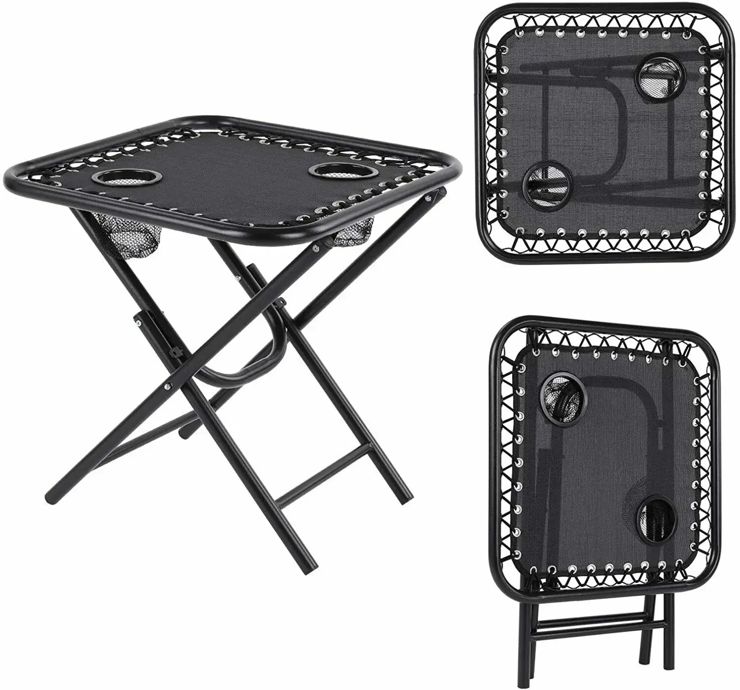 Homfa – ensemble de chaises longues de jardin avec Table pliante, chaise inclinable réglable à gravité zéro, siège intérieur/extérieur