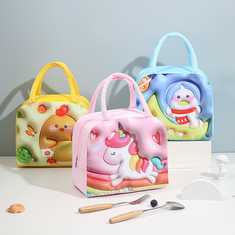 Sac à lunch épaissi pour enfants, sac de boîte à lunch isolé, sac de boîte à lunch mignon, déterminer les repas
