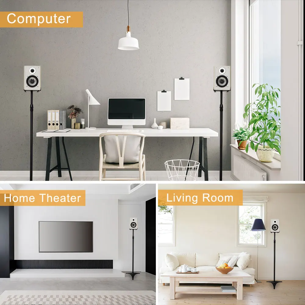 78-145cm 2pcs ThundeaL Speaker Stand for Samsung Q900A JBL bar Height Adjustable Universal Speaker Floor Stand Bracket Holder
