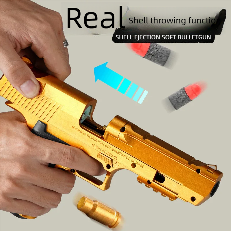Pistolet jouet d'extérieur Gold Desert Eagle, pistolet à ressort M1911 Glock, pistolet de simulation de jouet pour enfants