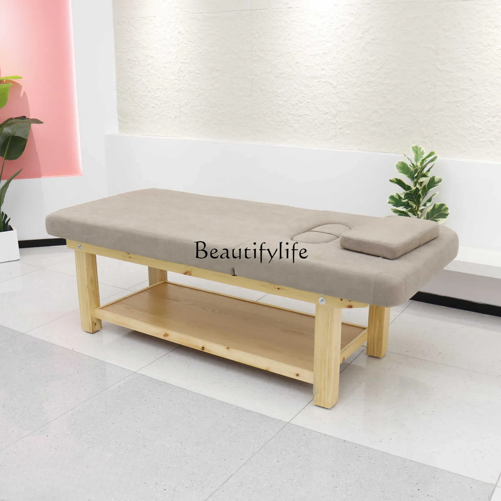 Cama Facial de madera maciza plegable profesional para el hogar con orificio para el pecho fisioterapia tatuaje bordado cama de masaje