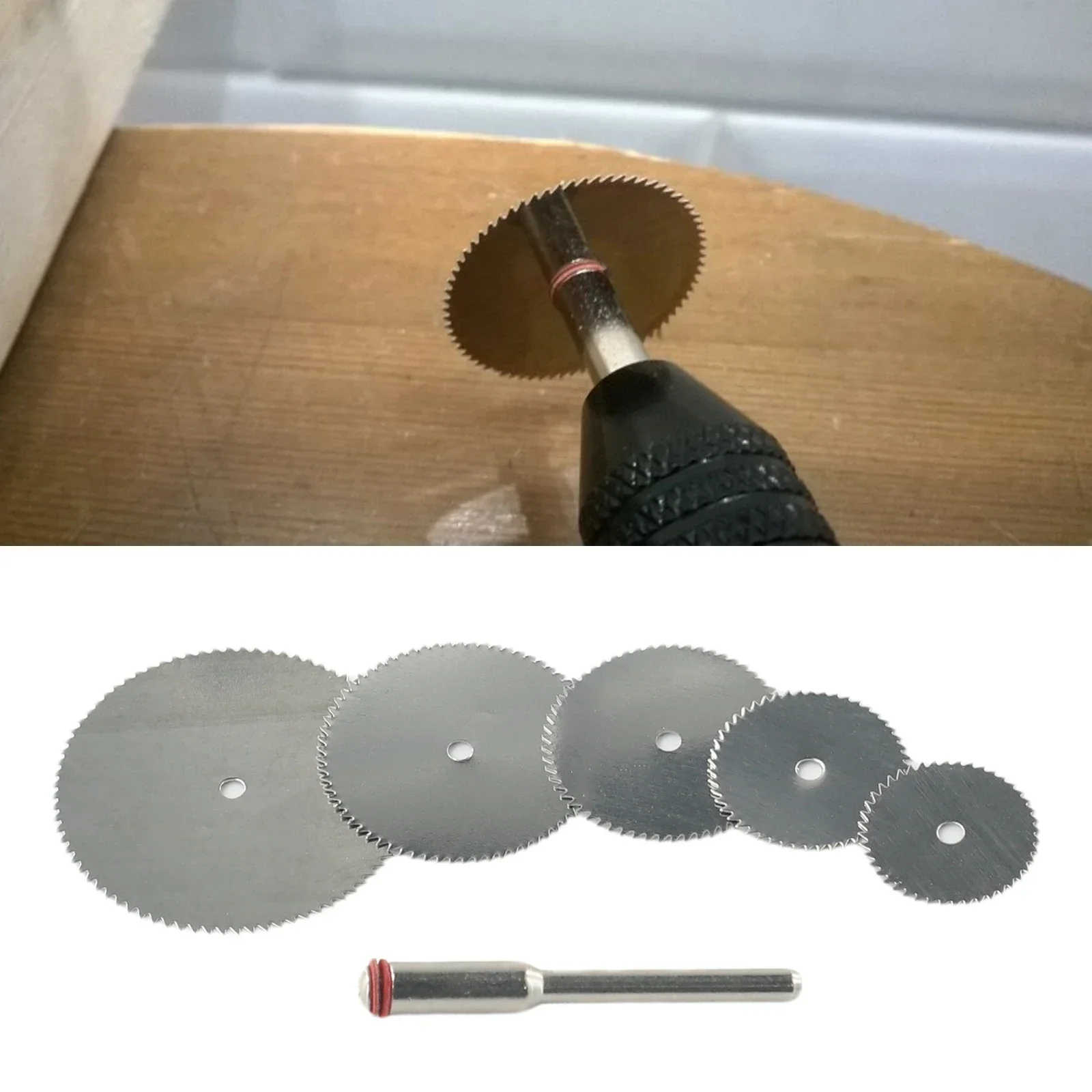 Hoja de sierra Circular con juego de mandril de 3MM, disco de corte de acero inoxidable para herramientas rotativas de 16/18/22/25/32mm, 5 uds.