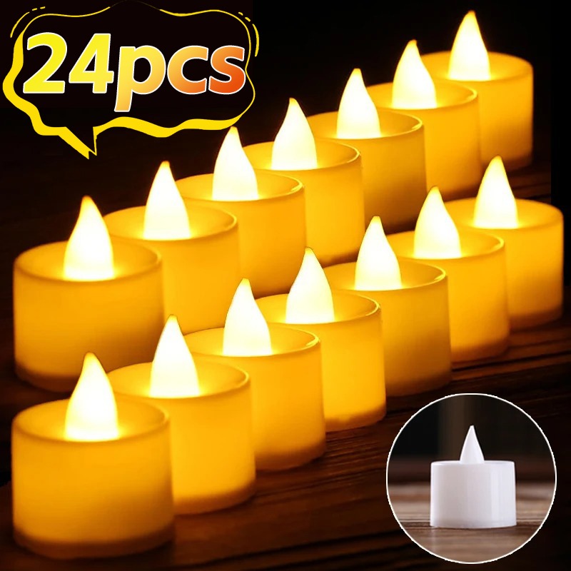 เทียน LED Flameless Creative Wishing LED ชาแสงเทียน Flameless สีขาวบ้านฮาโลวีนคริสต์มาสตกแต่งแสงเทียน
