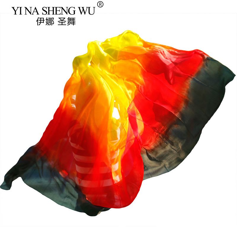 Платок для танца живота, из 100% натурального шелка, градиентный