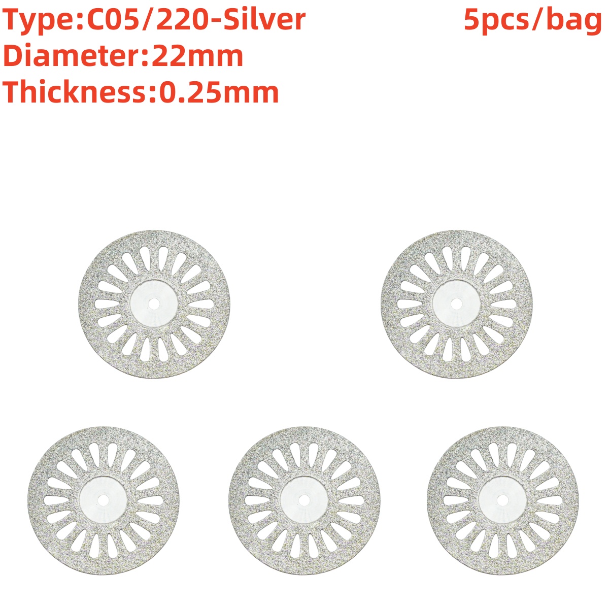 5 st Dental Diamond Disc Carbide Zand Bur Tandholte Prepping Ultra Dunne Dubbelzijdige Grit Snijgereedschap Tandheelkunde Lab Materialen