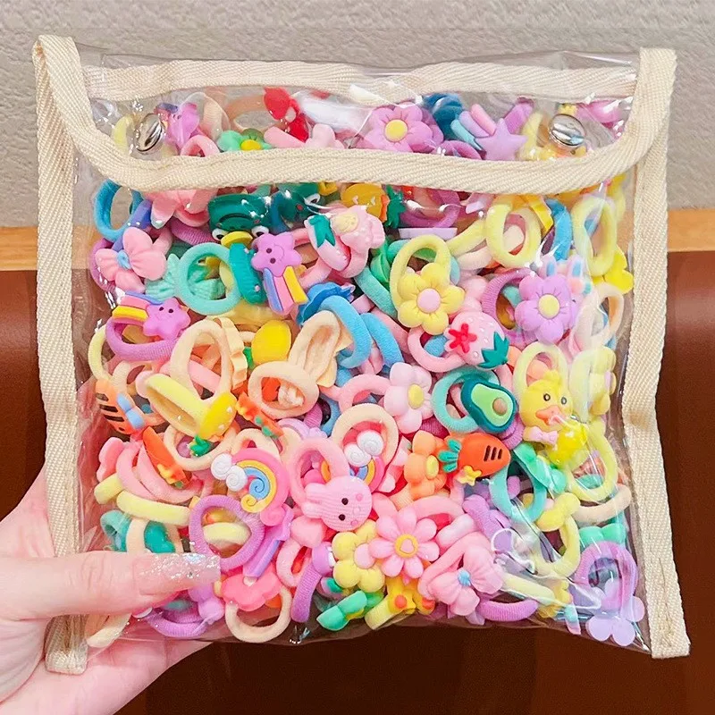 20-50 unids/set banda de goma para niños banda para el cabello de dibujos animados nuevos accesorios para el cabello de cuerda para el cabello de bebé sin embalaje