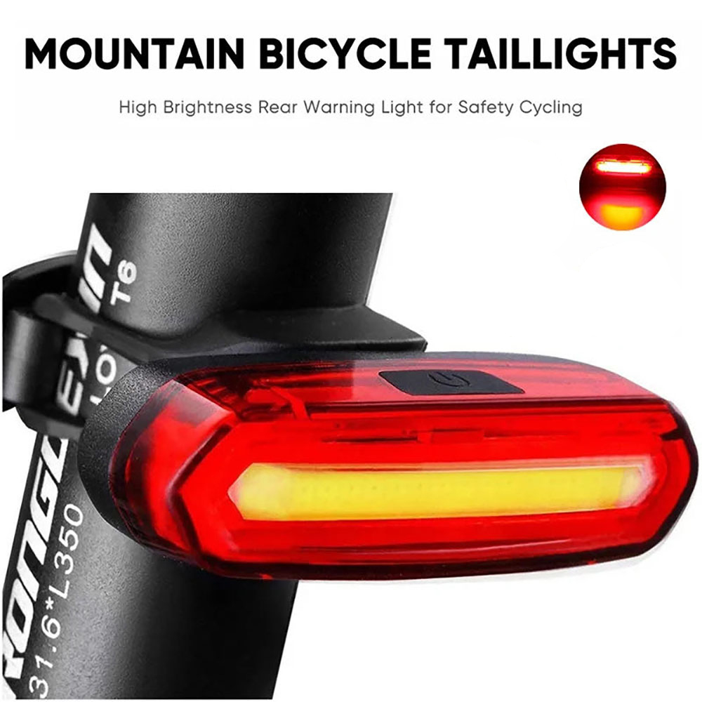 DOMEN Bicycle Taillight MTB Light Bike Rear Light USB Rechargeable LED Cycling Warning Light Bicycle Lamp Bicycle Accessories