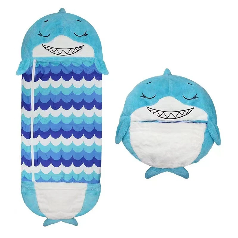 Sacco a pelo per bambini Coperta per animali dei cartoni animati per bambini Sacchi a pelo Peluche Cuscino per bambole Trapunta anti-calcio per bambini Sacco a pelo per ragazze dei ragazzi