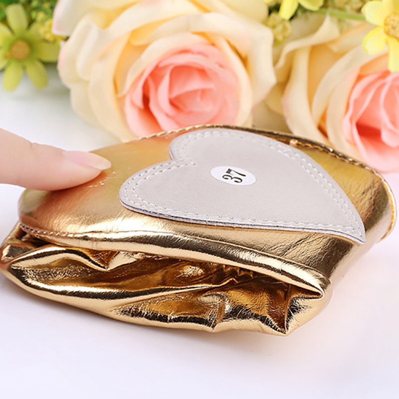 USHINE EU27-41 PU superior oro suave fiesta de boda zapatos de danza del vientre de las mujeres zapatos de Ballet de cuero del vientre para niños para niñas