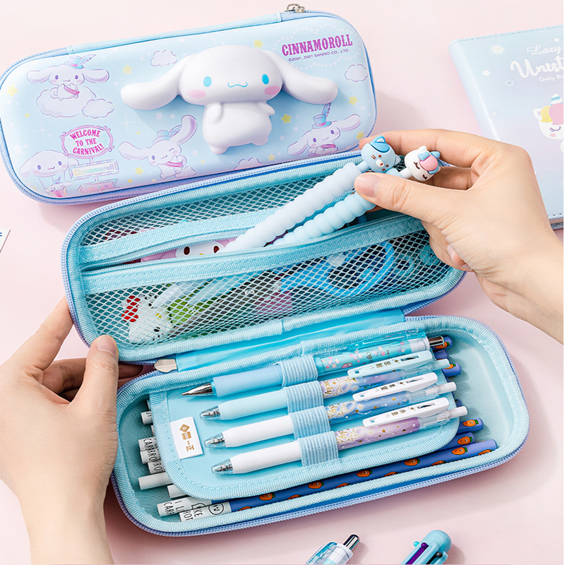 Sanrio Cute Pen Box Hello Kitty Stationery Box Children's And Students' Learning Supplies Stress Relieving Pen Bag Festival Gift