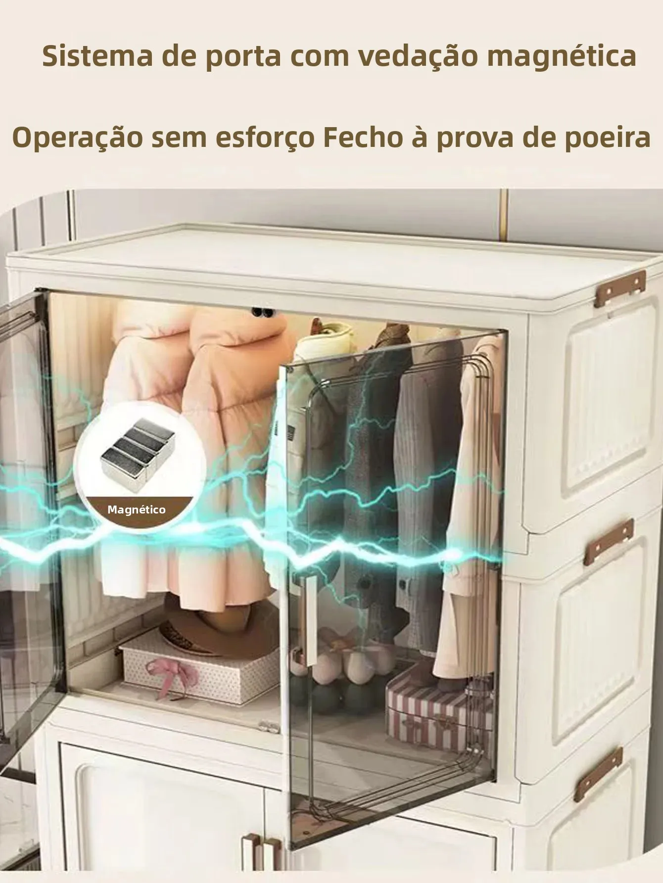 Armário de armazenamento dobrável multi-cenas armário dobrável organizando solução de armazenamento para casa jardim escritório escola preto branco