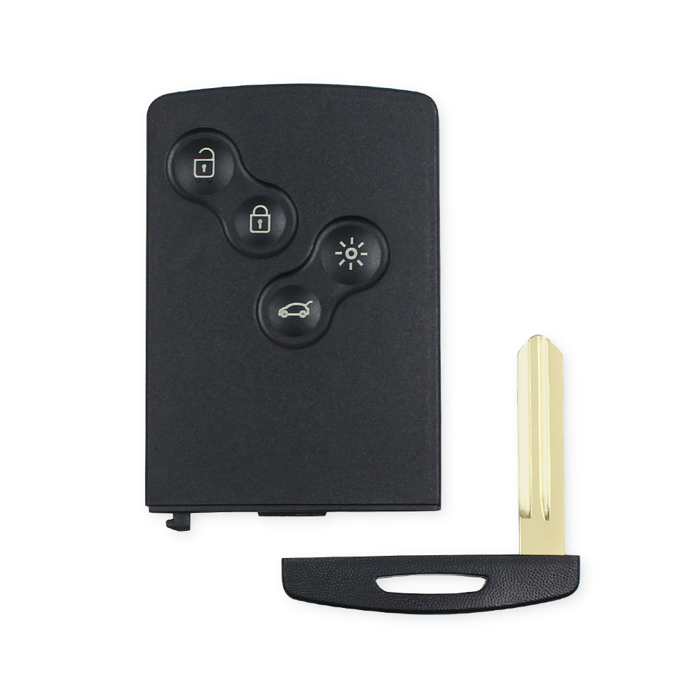 KEYYOU オリジナルキーシェル 4 ボタンルノーラグナコレオスメガーヌ Fob リモートスマートカードキーケースと挿入小さなキーブレード