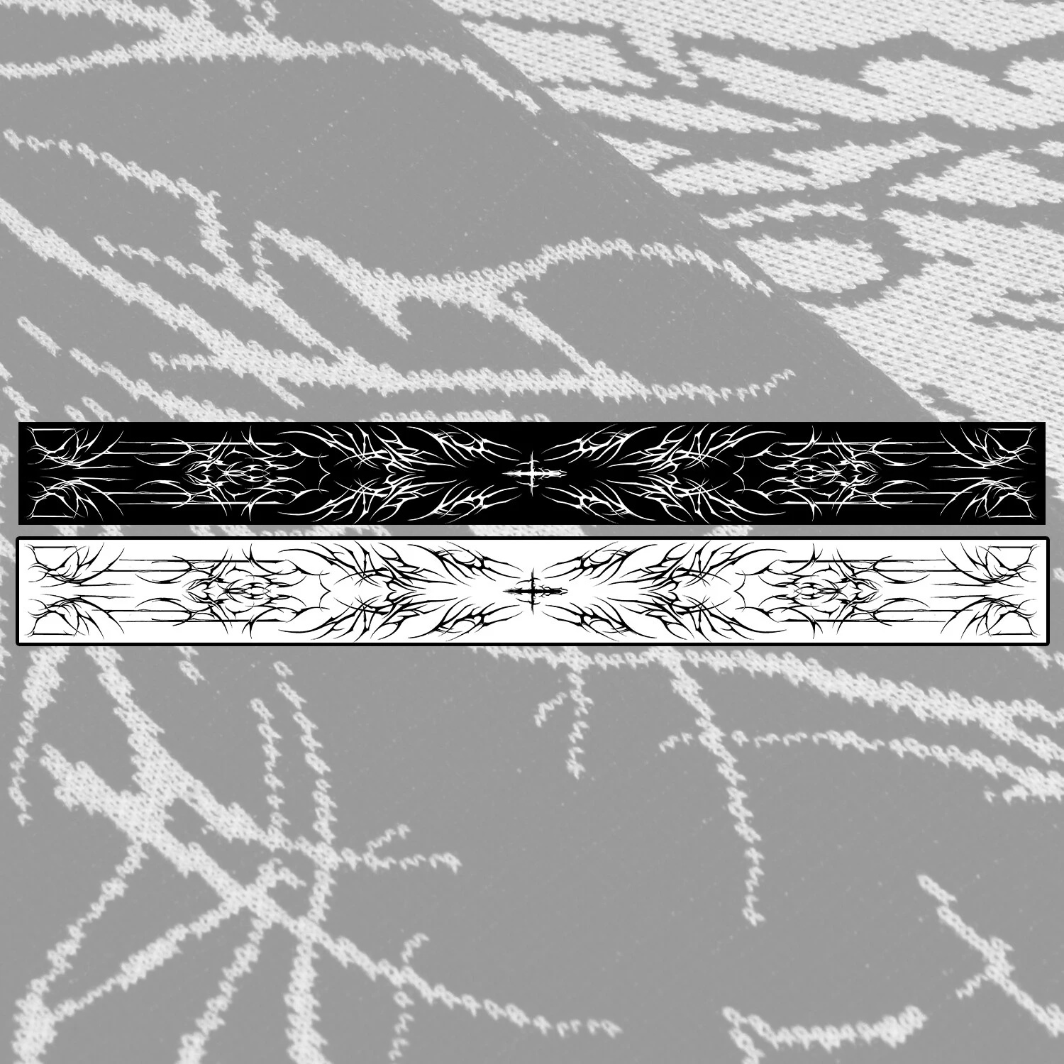 Fashion creative striped knitted women's scarf winter scarf apron black Y2K Kpop Goth