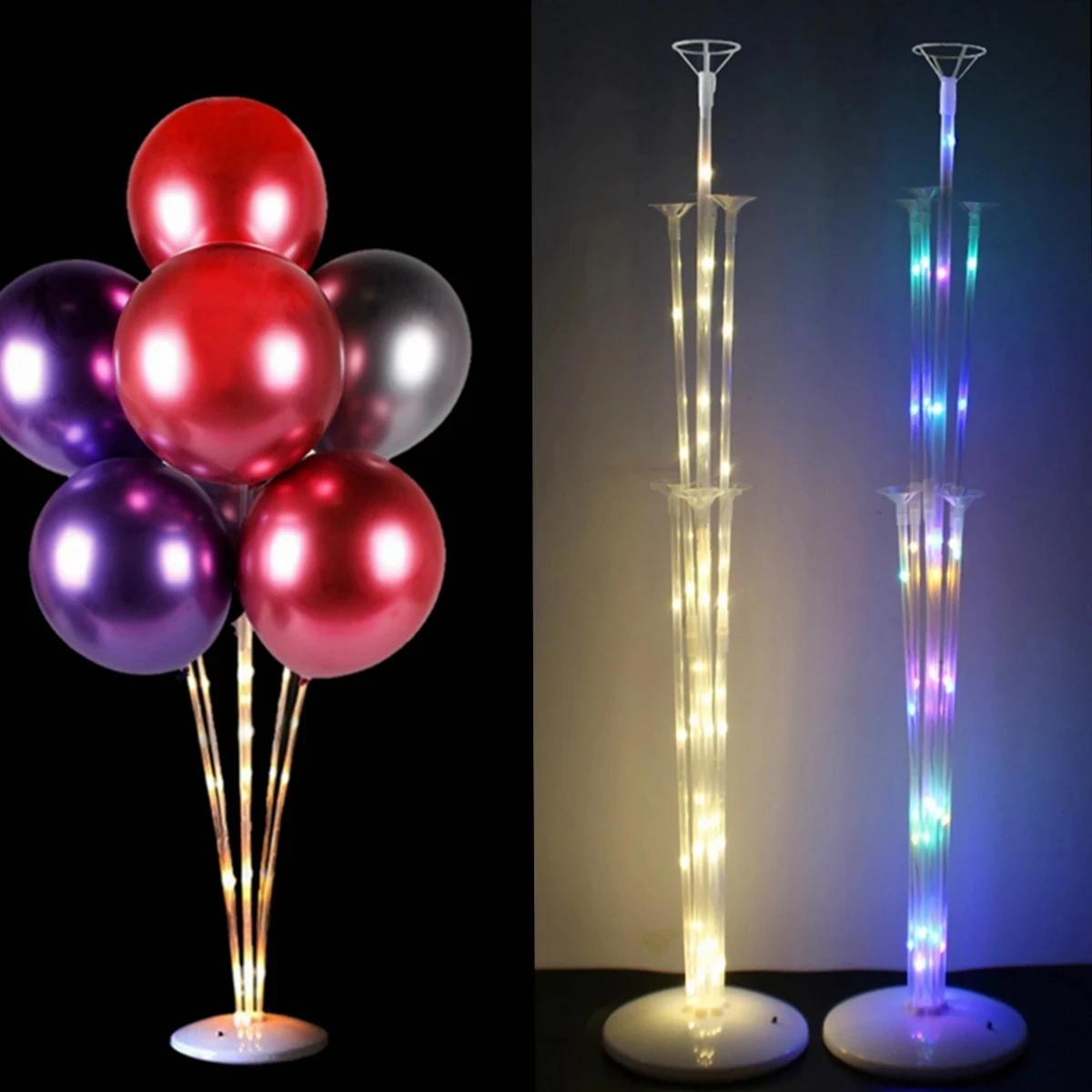 LED 라이트 풍선 홀더 스탠드 지원 열 색종이 풍선 베이비 샤워 생일 파티 장식 홀더 Ballon 액세서리 아치