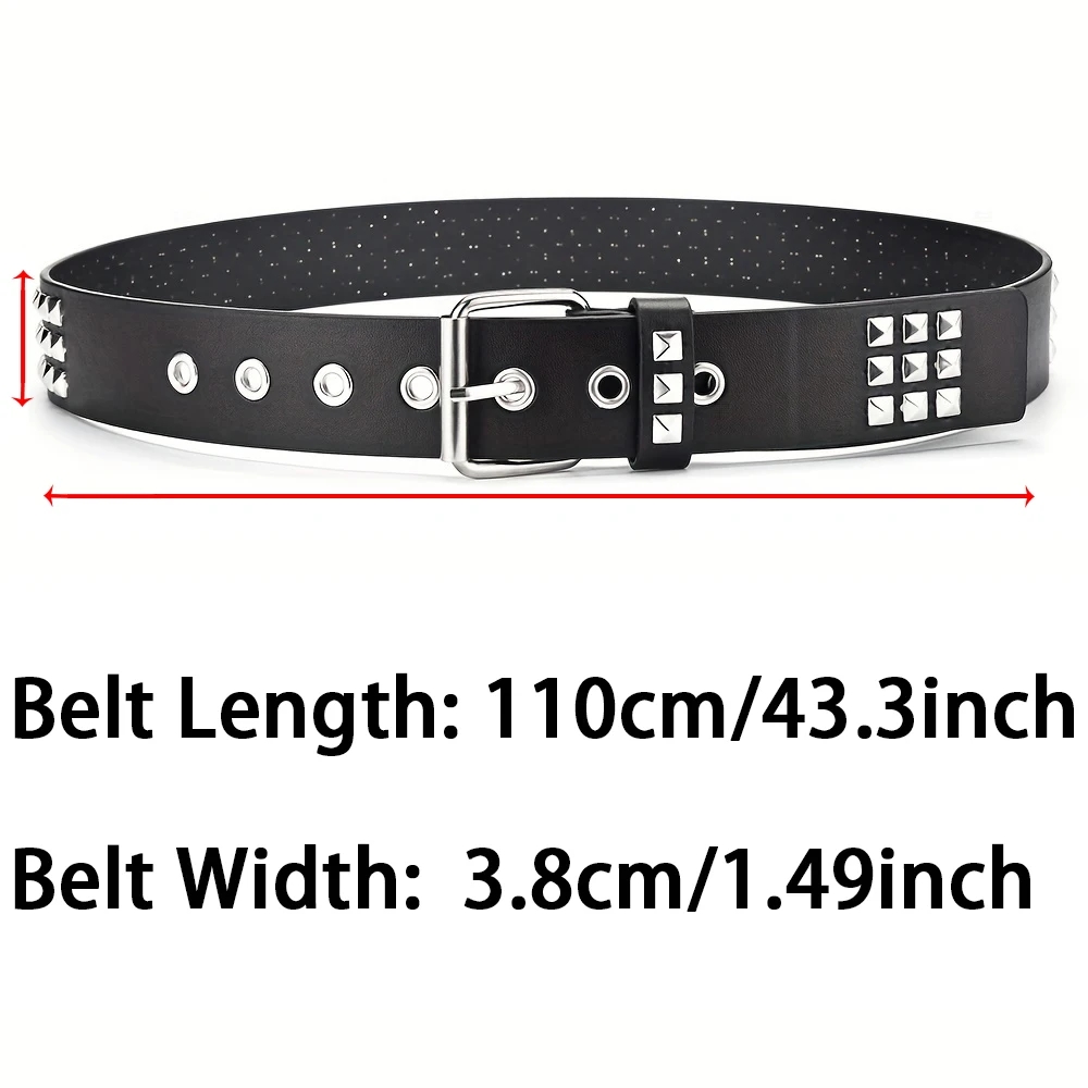 2024New Square Bead Rivet Belt Cintura piramidale in metallo Uomo e donna Punk Hardware Jeans Cintura Y2K Cintura Designer Cintura Cinture da donna