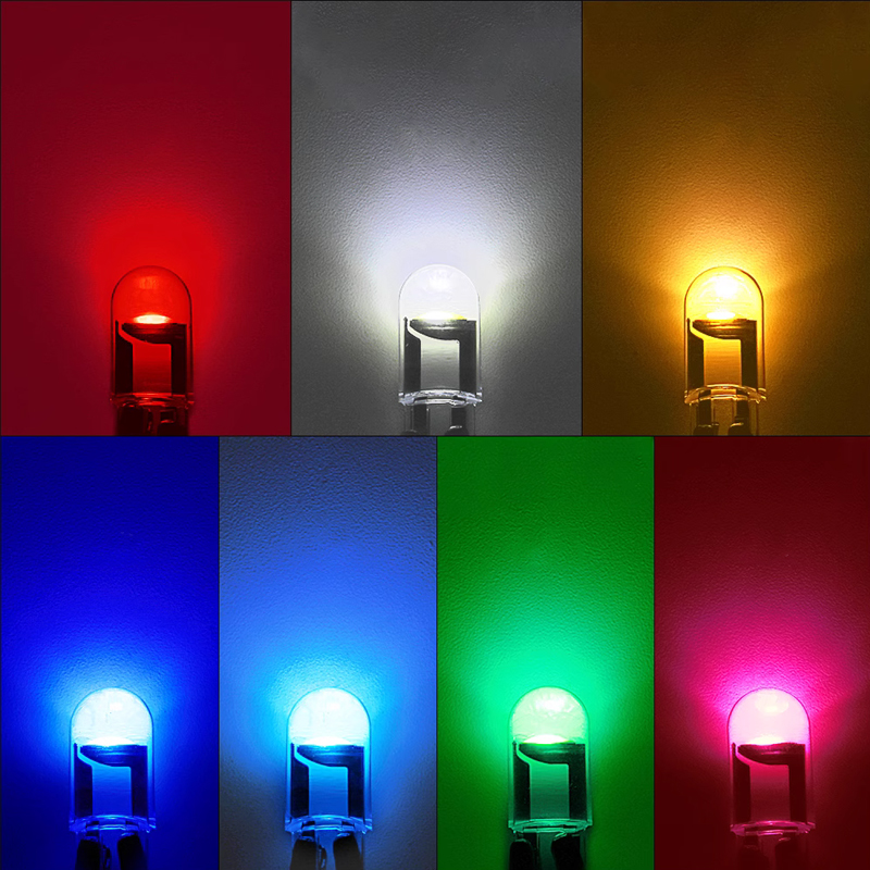 T10 W5W Canbus Glass COB LED Car Bulb 6000k Reading Dome Lamp Marker Wedge License PlateLight Bulb DC 12V White Blue Red Light