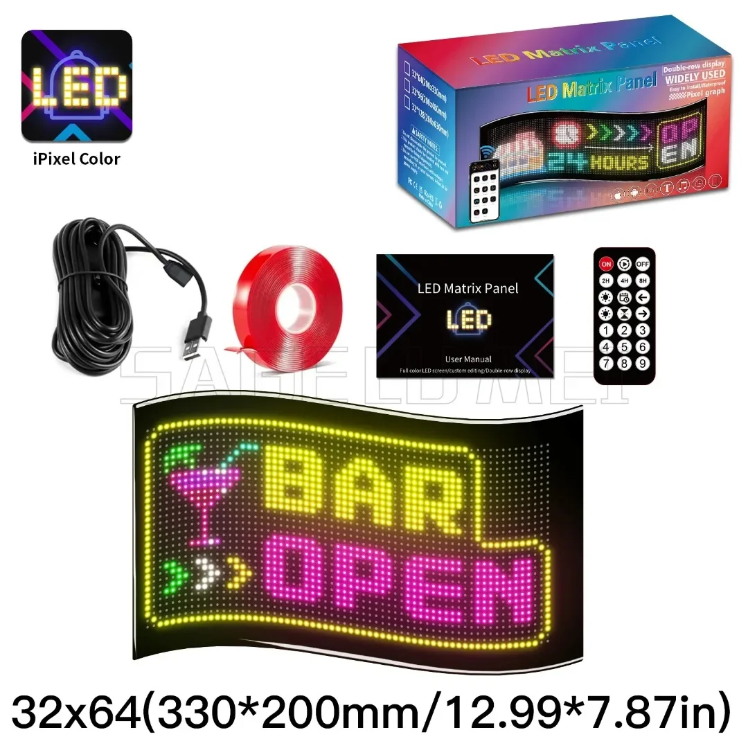 Evil's Eyes Zweireihiges, scrollendes LED-Matrix-Panel-Licht, Auto-LKW-Schild, flexibler Bildschirm, intelligente App, programmierbare Bar-Party