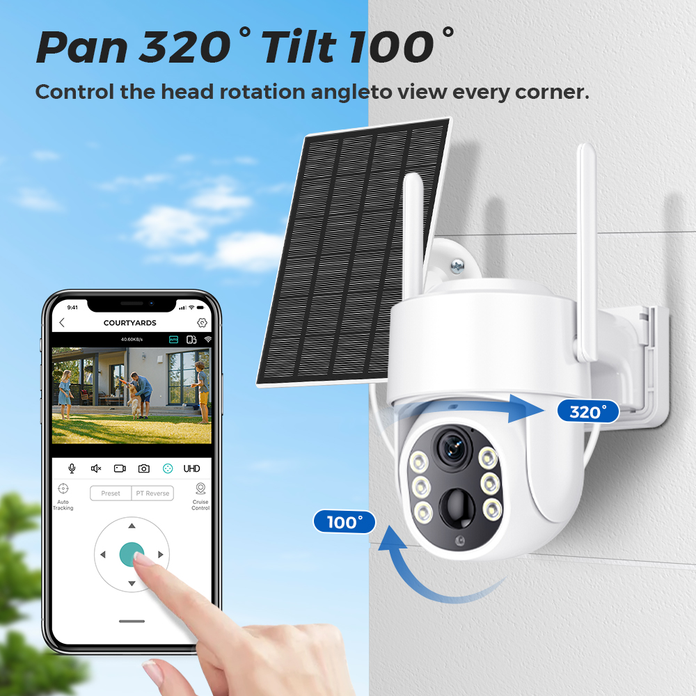 Besder wifi câmera ptz ao ar livre sem fio solar ipcamera 4mp hd bateria embutida câmera de vigilância de vídeo longo tempo de espera icsee