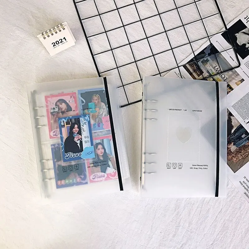 A5 Matte Heart Photo Scrapbook Binder รีฟิล 3 ''Idol Collection Binder สําหรับหญิง
