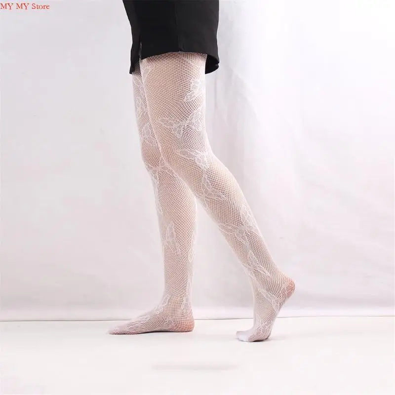 N1He musim panas tipis stoking bermotif tipis untuk wanita renda pantyhose