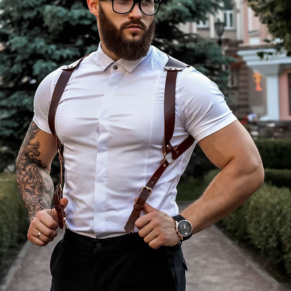 Mode Bretels Herenbroeken Leer Verstelbare Rugzak Bretels Bretels Heren Schouderbanden Volwassen Riem
