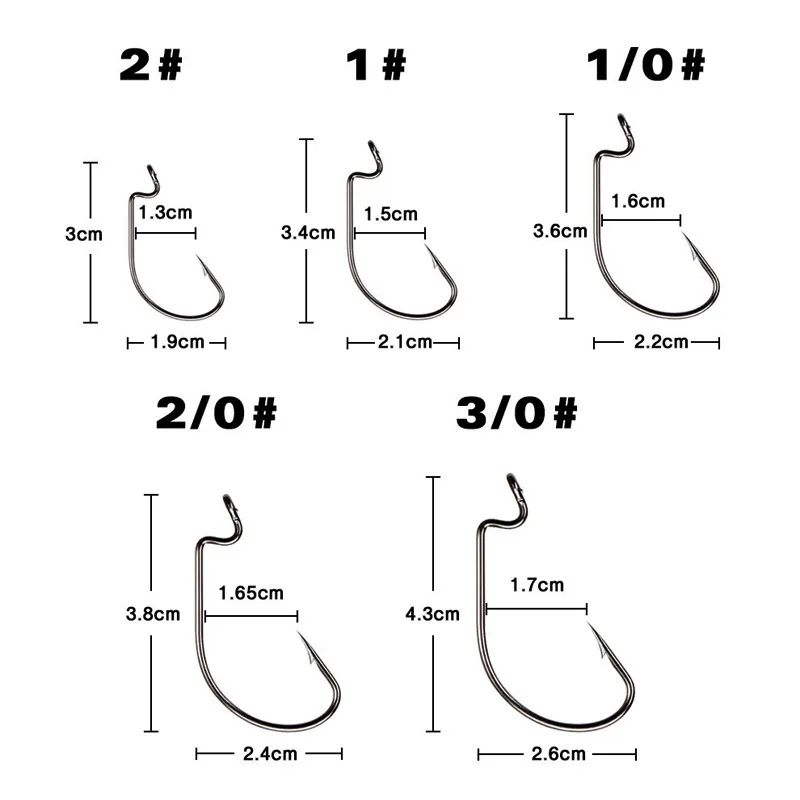 50 PCs Crank Hook Small Five-box Set Black Nickel Hook Dezhou Fishing Group Cross-border Fishing Gear Bait Hook