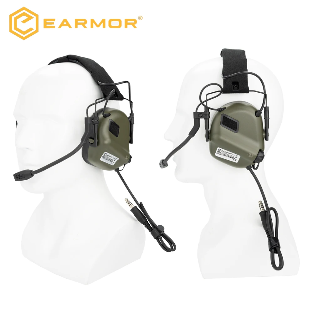 원래 EARMOR 전술 전자 슈팅 귀마개 M32 야외 스포츠 사냥을위한 소음 방지 헤드셋 사운드 증폭