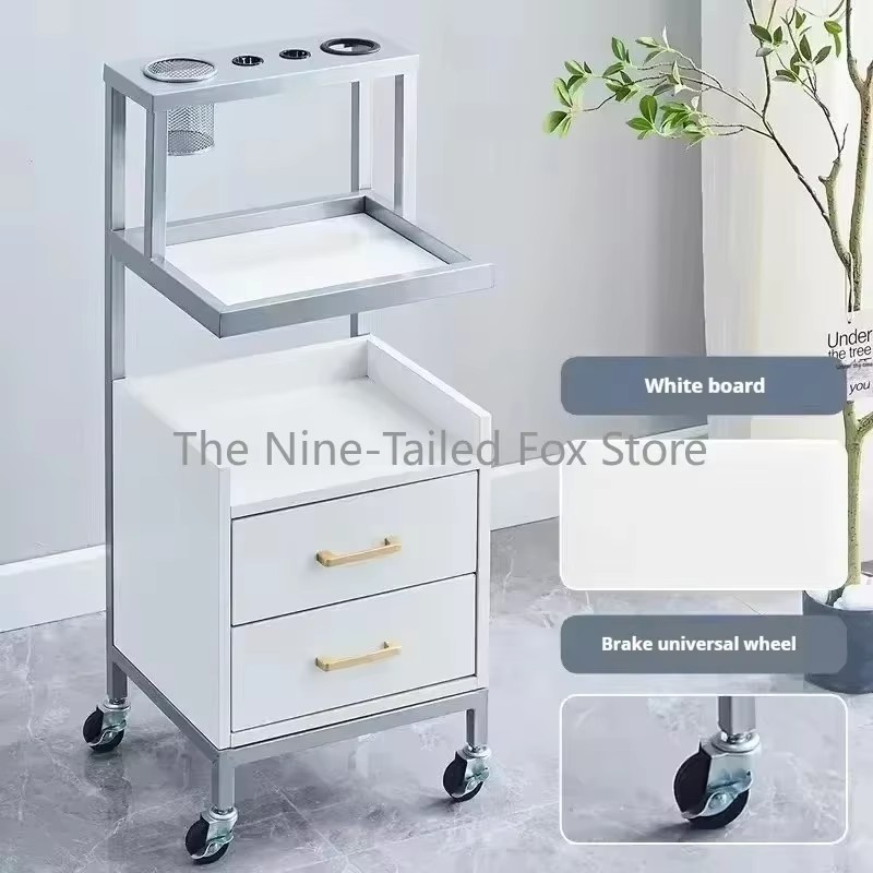 Beauty Salon ถาดเสริมล้อรถทําความสะอาดรถเข็นเฟอร์นิเจอร์มืออาชีพช่างทําผมความงาม Carrello แผนกต้อนรับตัดผม